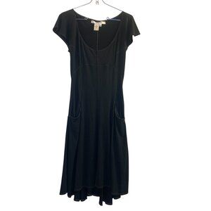 Stretch, Fit and Flare, Sexy Seamed Black Pocket Dress